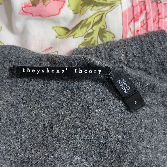 Theyskens Theory Sweater Womens XS* Gray Cashmere Silk Blend Off Shoulder Straps - Picture 8 of 11